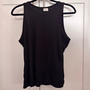 Black Ribbed Tank Top